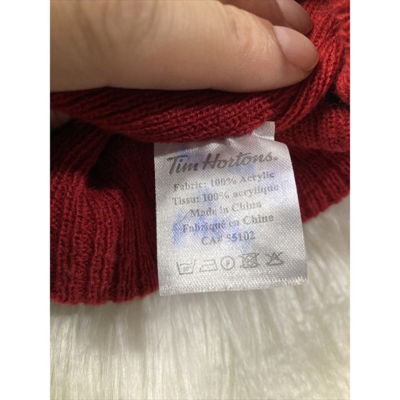 Tim Hortons Sidney Crosby Timbits Toque Hat Red White Beanie Cap Large - Picture 2 of 9